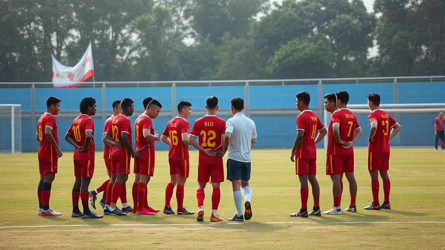 Ảnh đội bóng tham gia siêu cúp quốc gia 2021 trên sân.