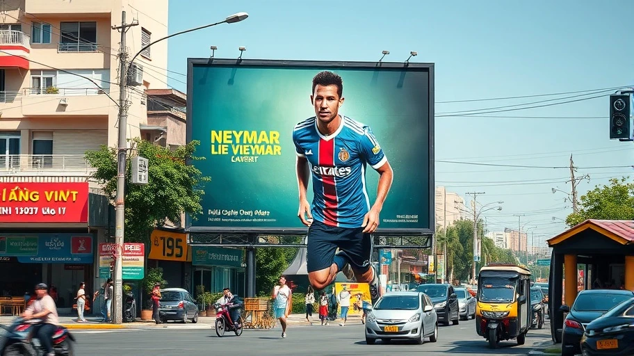 Biển quảng cáo Neymar trên đường phố Việt Nam