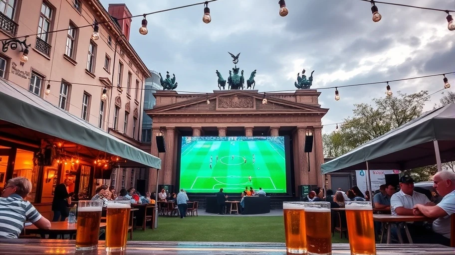 Biergarten nổi tiếng ở Berlin xem Champions League