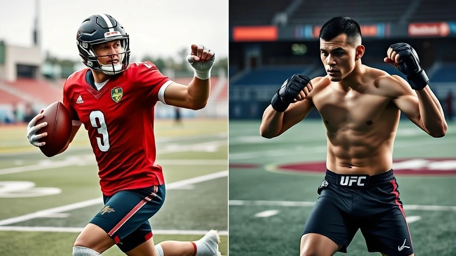 Cầu thủ bóng đá và võ sĩ UFC trên sân thể thao Việt Nam