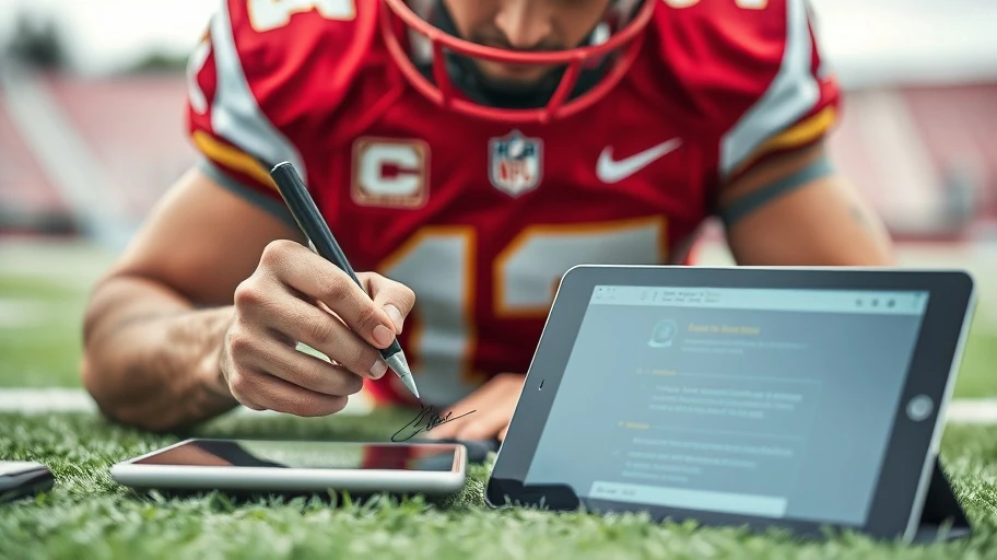 Cầu thủ bóng đá với thiết bị bảo mật thông tin cá nhân