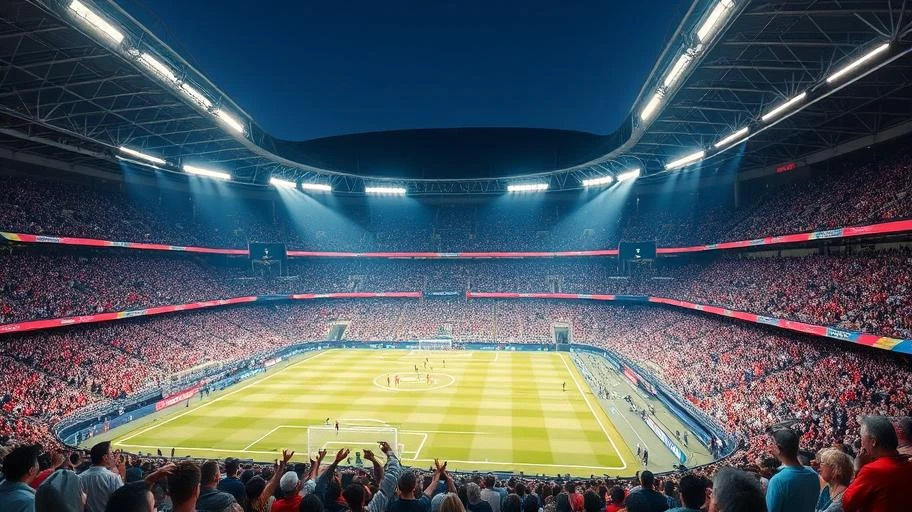 Cầu thủ Messi và Ronaldo trên sân cỏ hiện đại