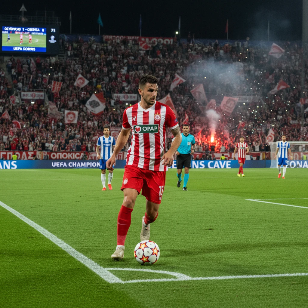Cầu thủ Olympiacos trong trận đấu UEFA Champions League