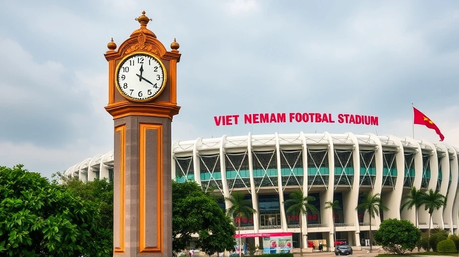 Đồng hồ và sân vận động cho trận chung kết.
