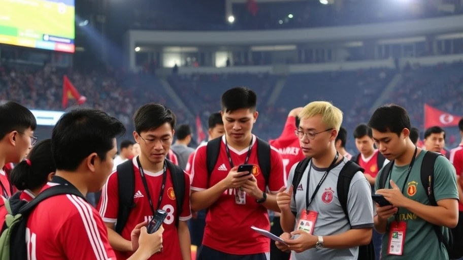Fan bóng đá thảo luận kết quả trên mạng xã hội.