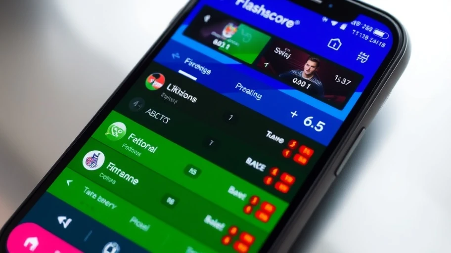 Giao diện Flashscore hiển thị kết quả bóng đá trực tiếp