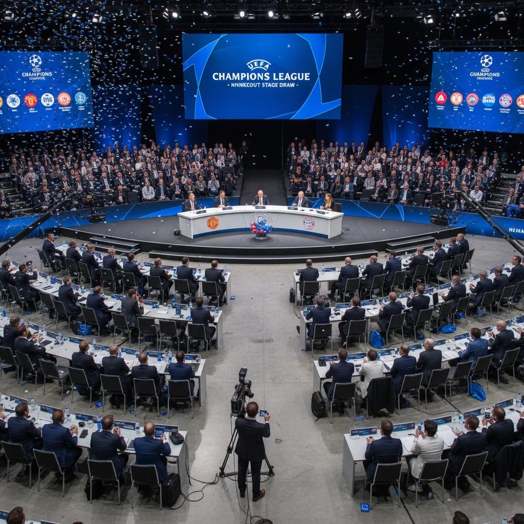Hình ảnh bốc thăm vòng knockout Champions League