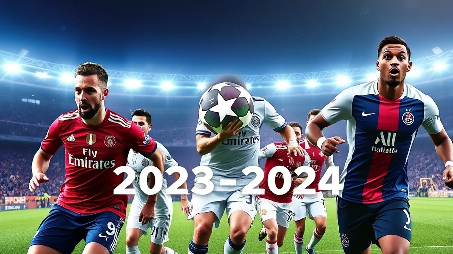 Hình ảnh các đội bóng hàng đầu tham gia Champions League 2023-2024.