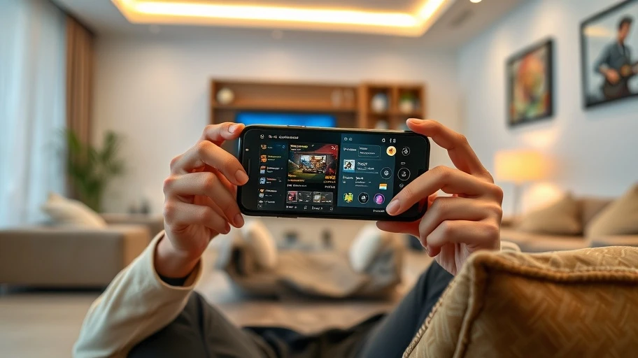 Hình ảnh một game thủ đang nhận mã code trên điện thoại thông minh.