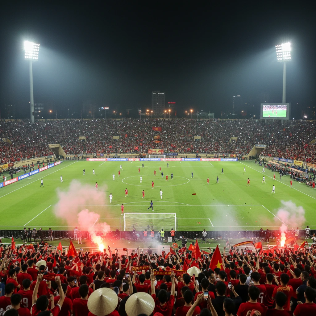 Hình ảnh sân vận động chuẩn bị cho trận đấu của Real Madrid