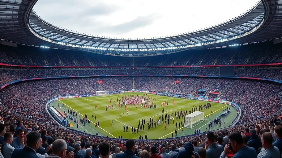Hình ảnh sân vận động trong trận vòng loại Euro 2024