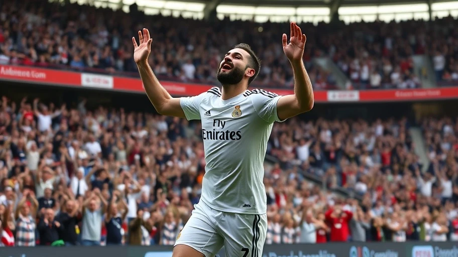 Karim Benzema ăn mừng bàn thắng