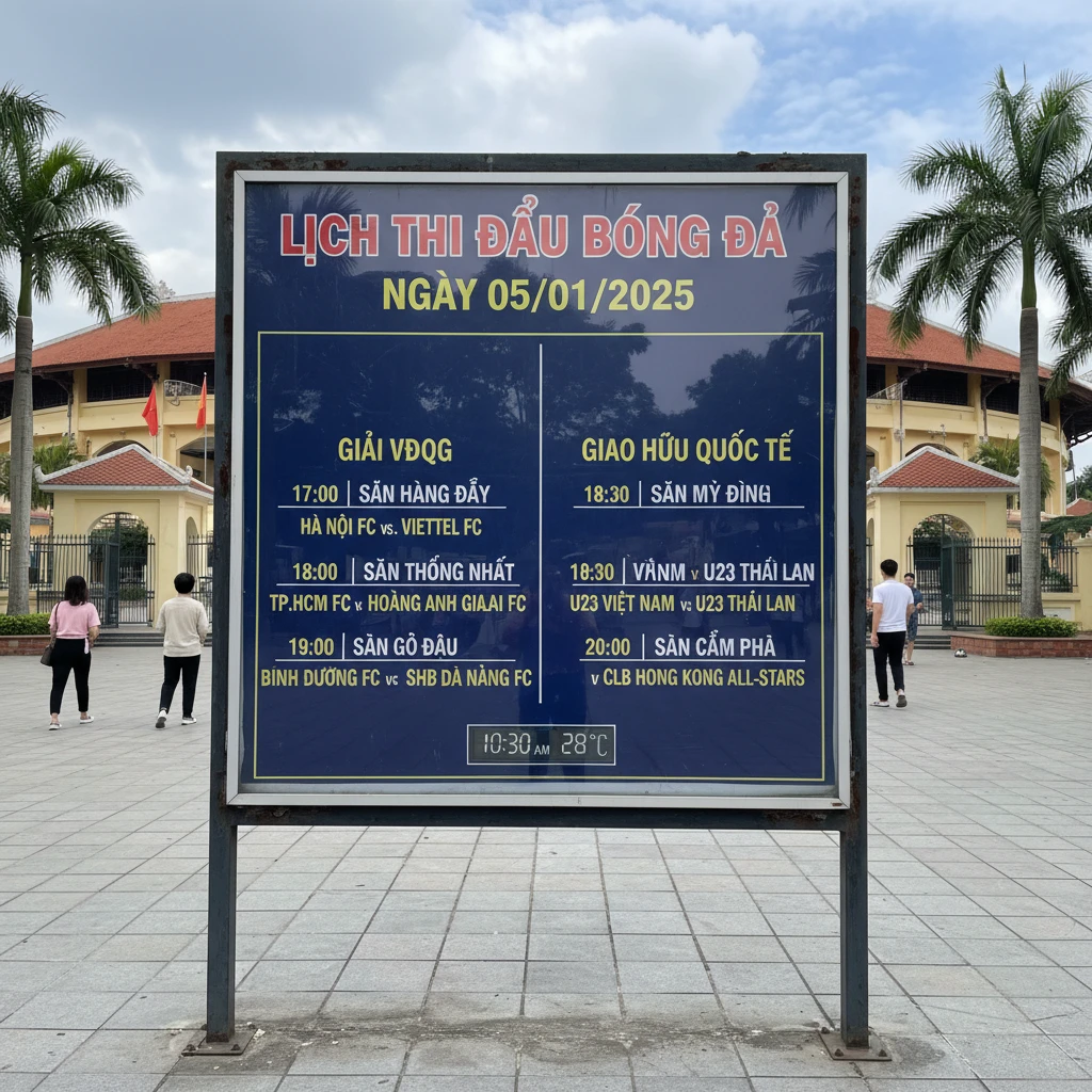 Lịch thi đấu bóng đá ngày 5 tháng 1 năm 2025