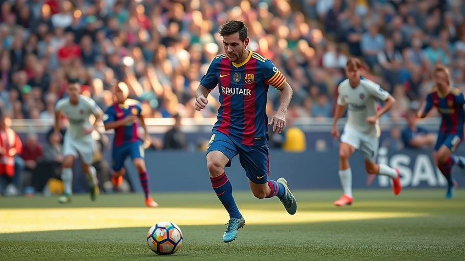 Lionel Messi đi bóng