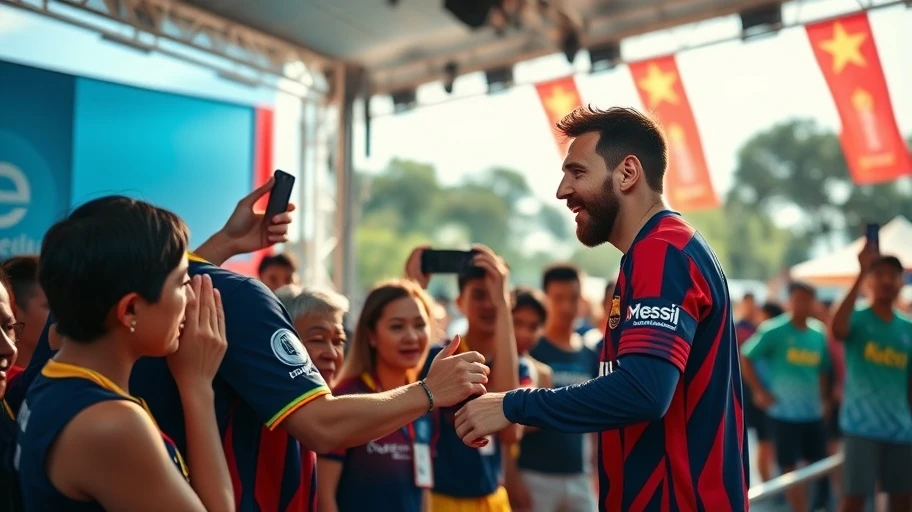 Messi giao lưu với fan tại sự kiện quảng bá ở Việt Nam
