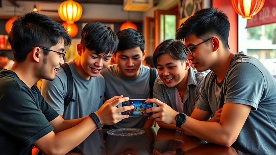 Người chơi UFC Siêu Sao Bóng Đá tại quán cà phê Việt Nam