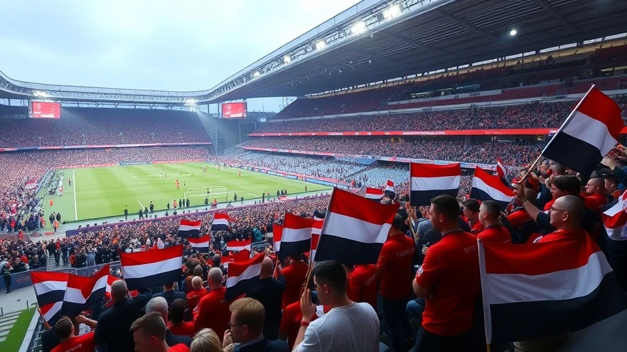 Người hâm mộ Liverpool và Hà Lan vẫy cờ tại trận đấu.