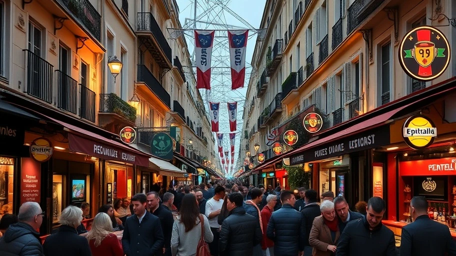 Những con phố ở Paris với quán bar thể thao náo nhiệt