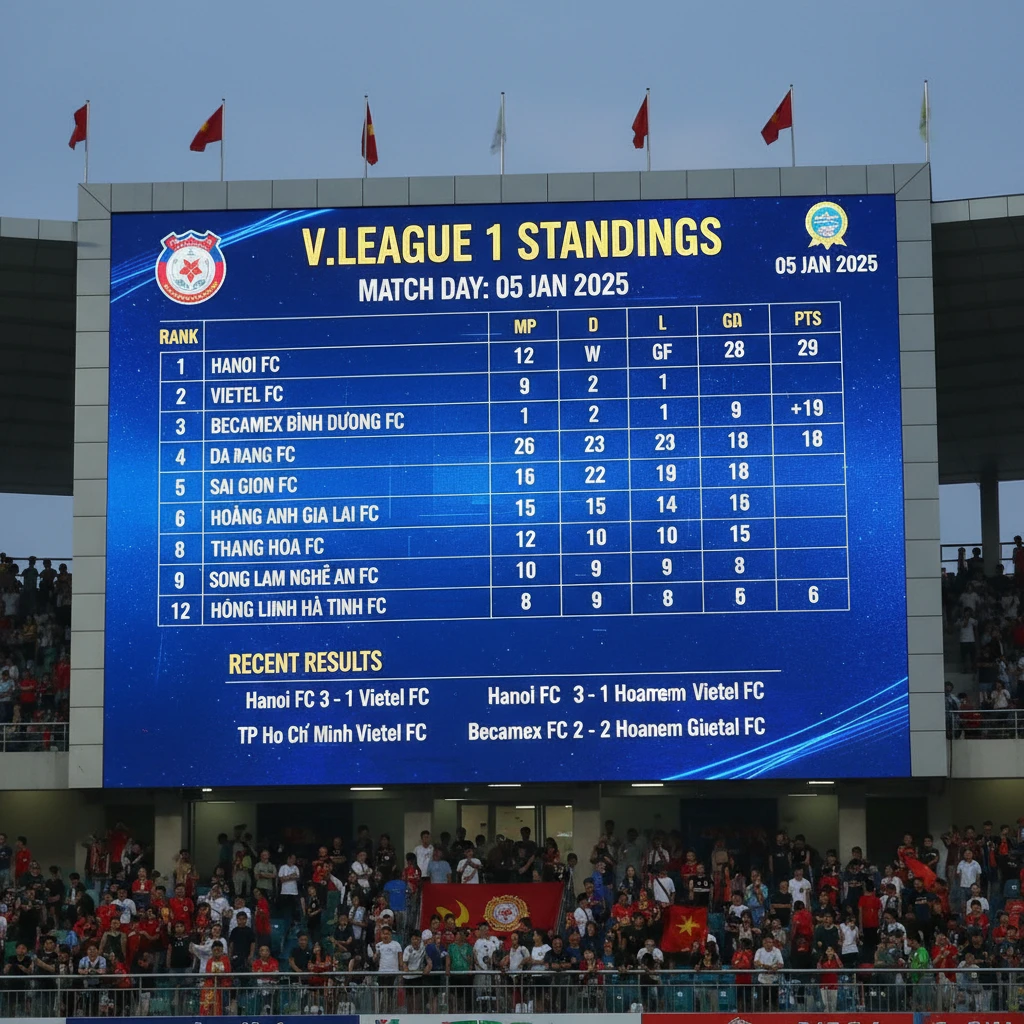 Tác động của kết quả bóng đá đến bảng xếp hạng ngày 5 tháng 1 năm 2025