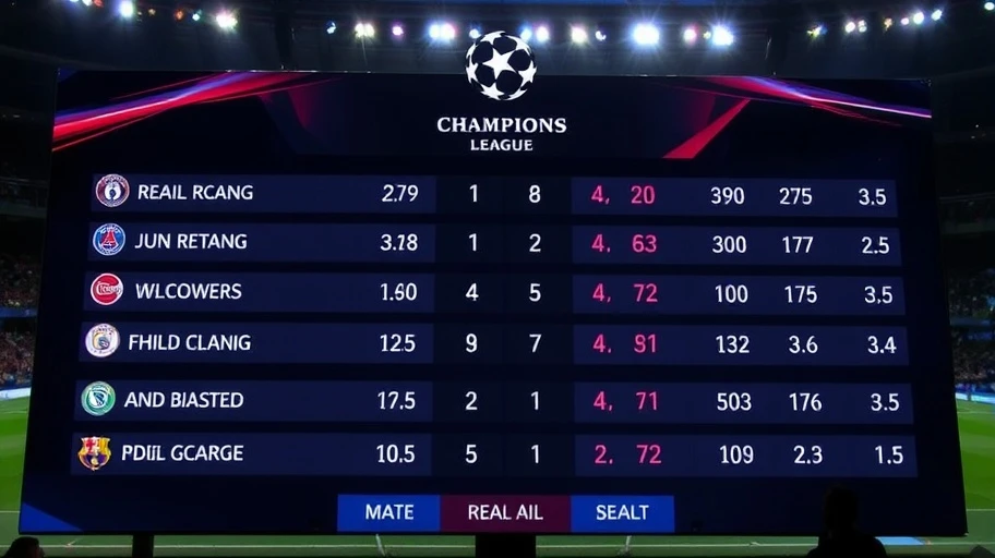 Thống kê hiệu suất của Raphinha trong Champions League.