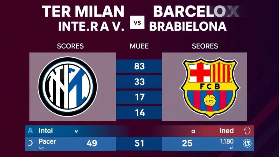 Thống kê trận đấu Inter Milan Barcelona