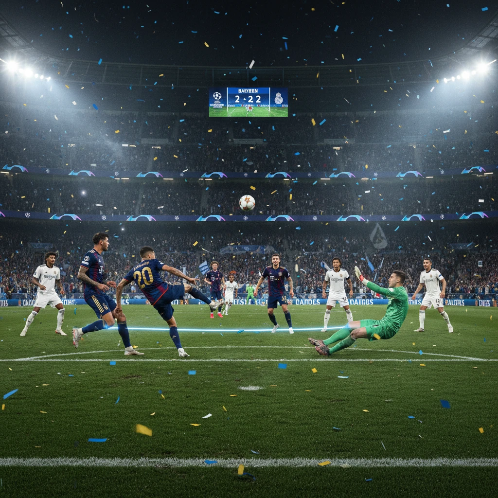 Trận đấu quyết liệt trong vòng loại trực tiếp Champions League 2025.